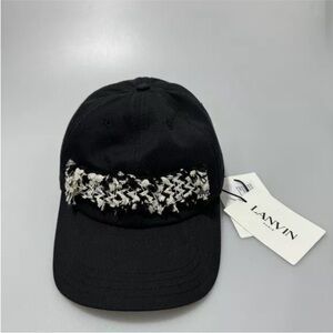 Lanvin Curb Hat Black Adjustable Size 62/US 7 3/4